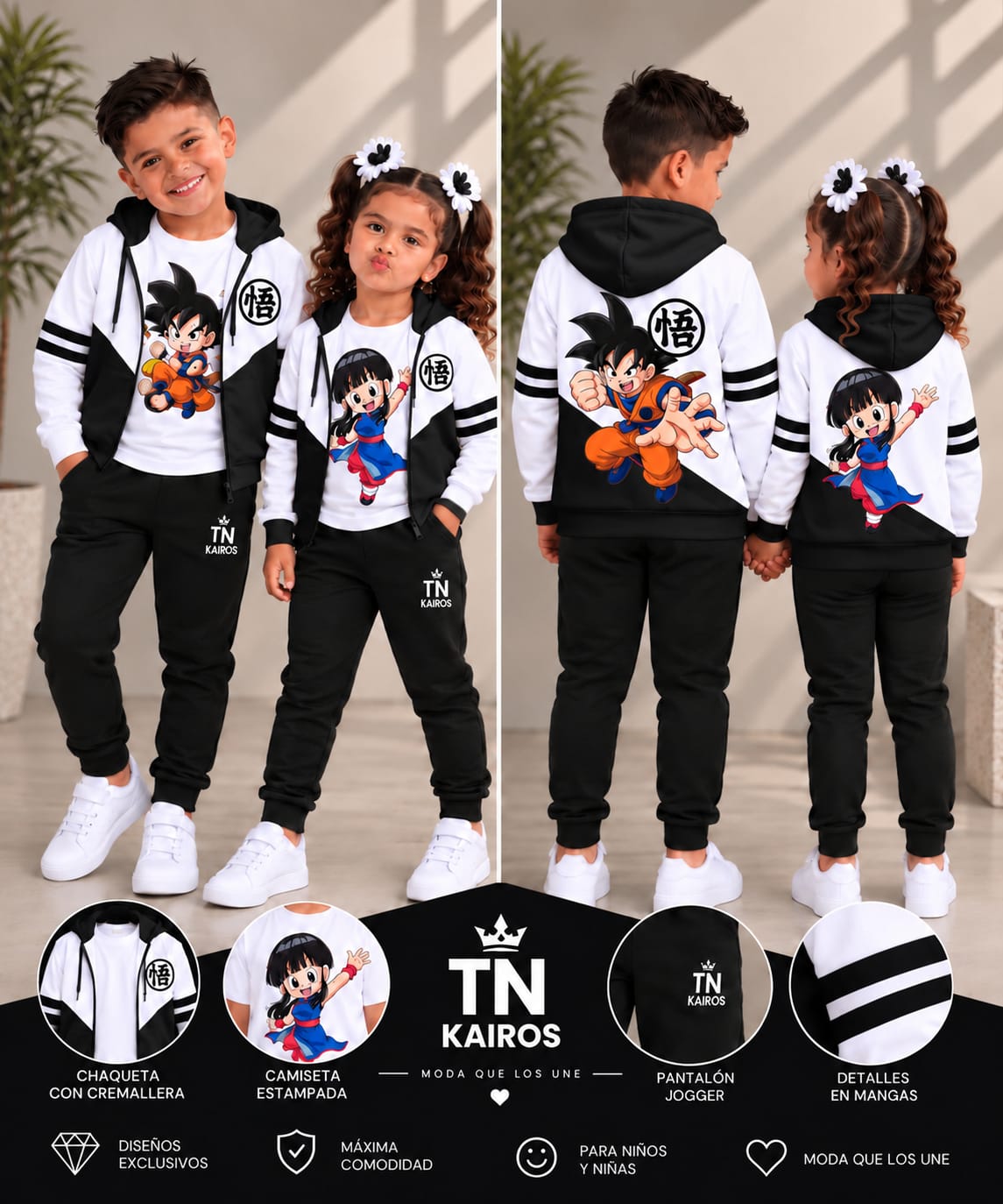 Kairos Black, conjunto infantil TN KAIROS Kids