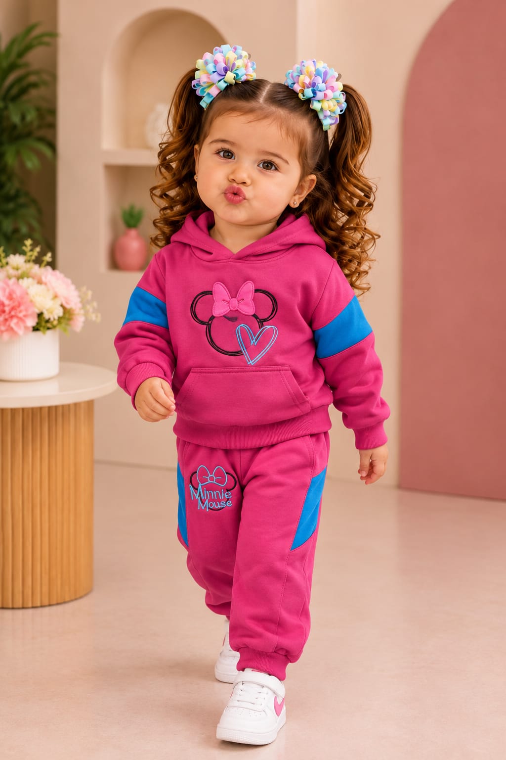Look Arena: Conjunto hoodie corset beige TN Kairos · Jogger a juego con cintas