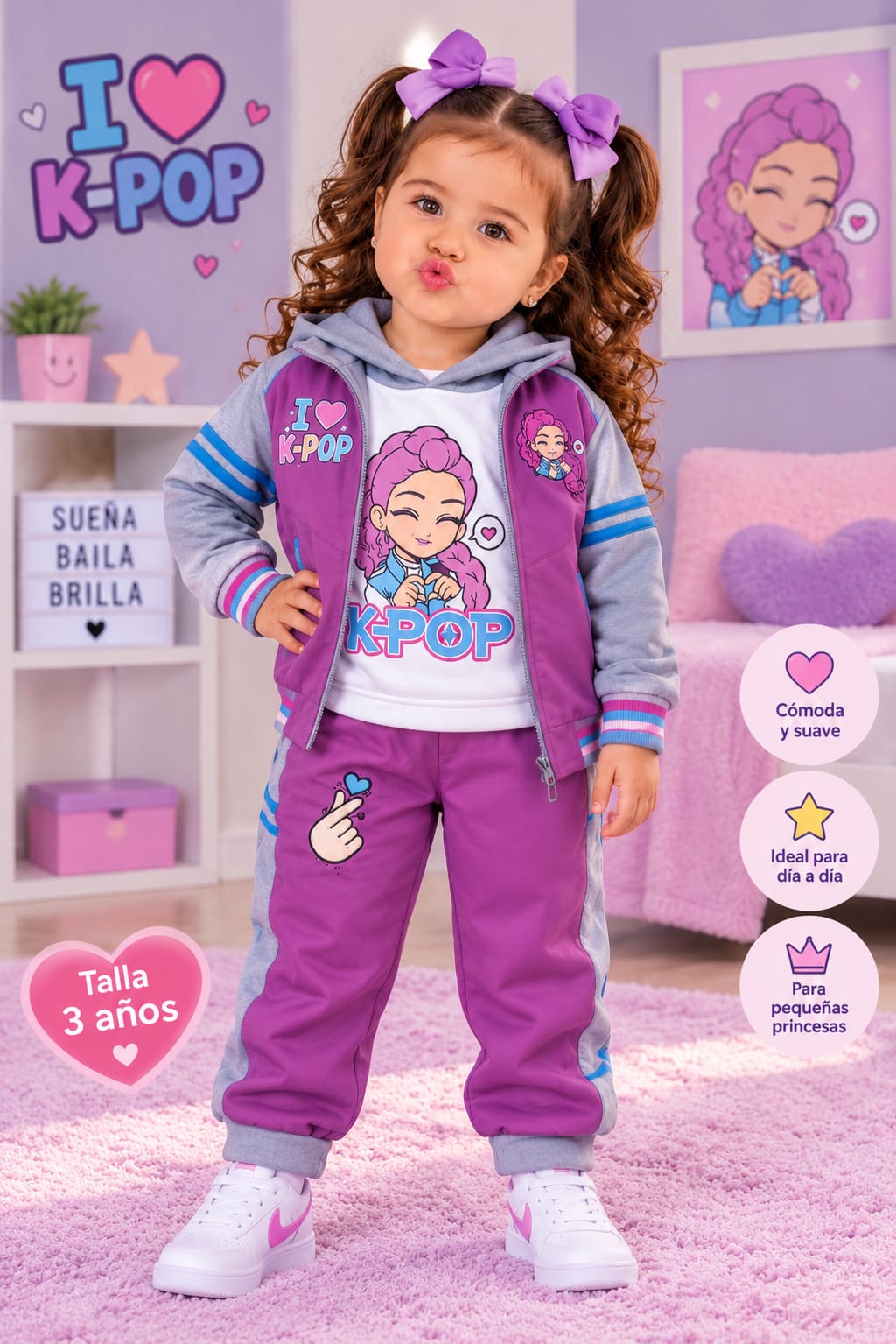 Look Fresa: Conjunto hoodie corset fucsia TN Kairos · Jogger a juego con cintas
