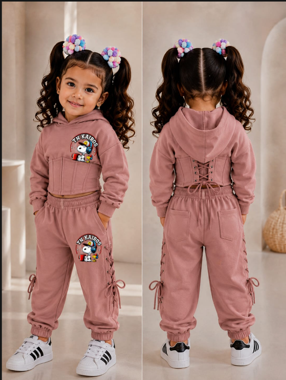 Look Malva: Conjunto hoodie corset rosa palo TN Kairos · Jogger a juego con cintas