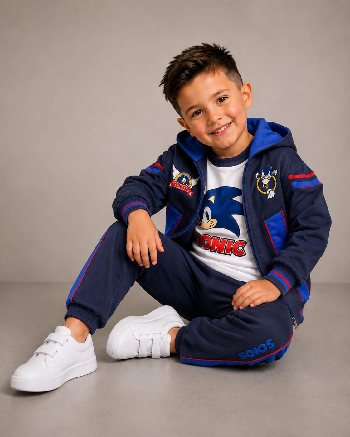 Look Sonic: Chaleco · Buzo · Pantalón bota recta