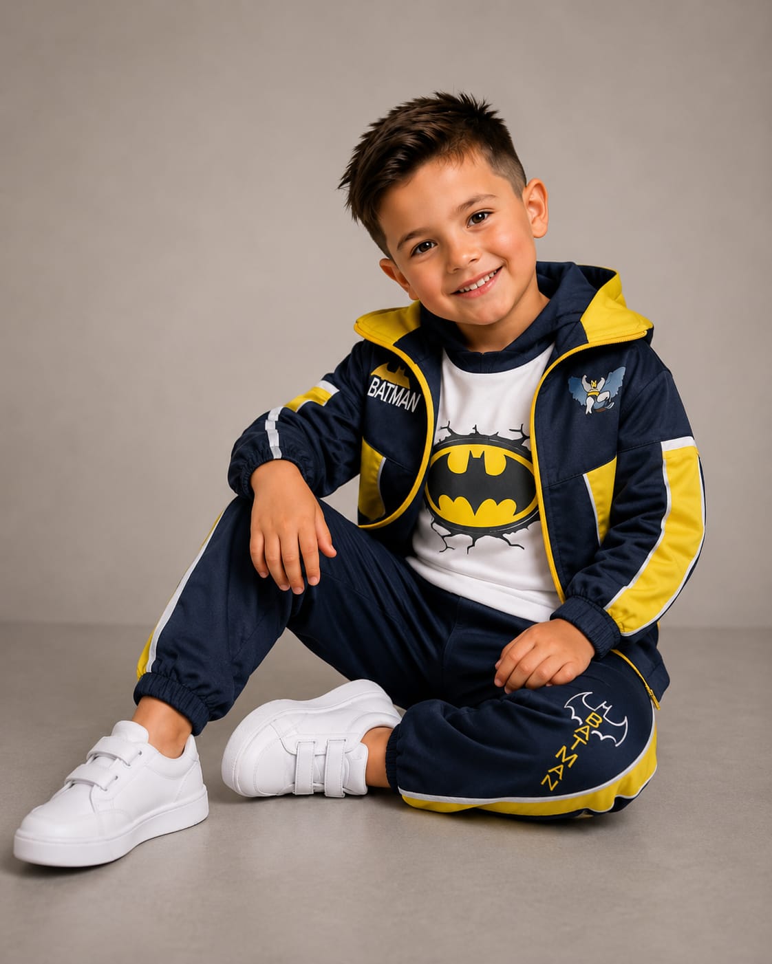 Look Batman: Chaleco · Buzo · Pantalón bota recta